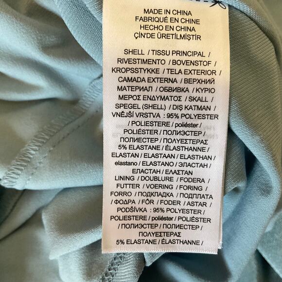 Ralph Lauren A-Line Cocktail Dress Size 8 Metallic Silver Blue Sleeveless Midi - Picture 8 of 10